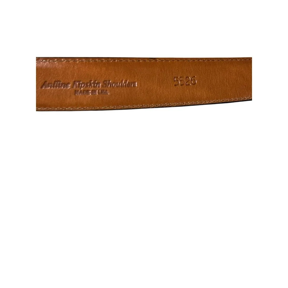 Torino Belt Men's 44 Brown Oil Waxhide Harness Leather Made In USA Minimalist‎